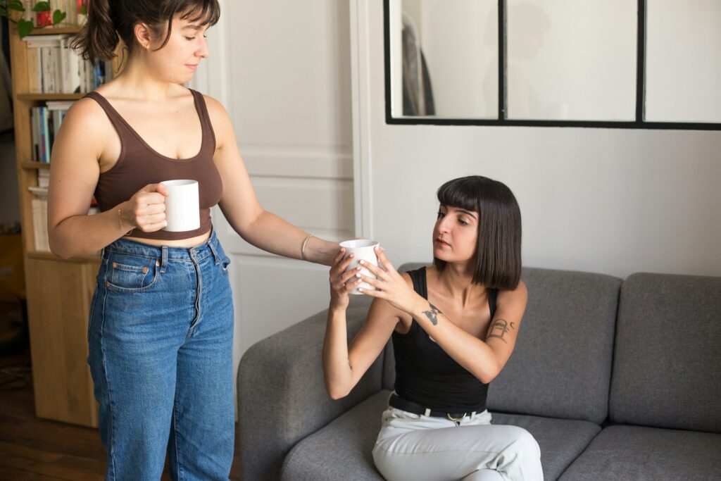 women having coffee